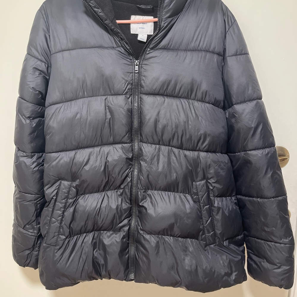 Old Navy Charcoal/black maternity Puffer Jacket